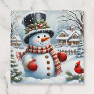Etiquetas Para Recuerdos Navidades lindos, vintage/caprichosos/snowman inve