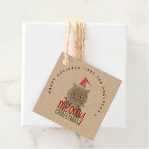 Etiquetas Para Recuerdos NAVIDADES MALOS Graciosos Cat Xmas Regalo Decoraci