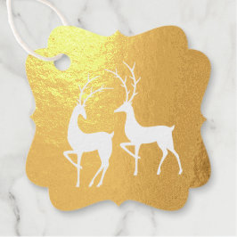 Etiquetas Para Recuerdos Navidades modernos Deer Gold Blue