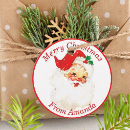 Etiquetas Para Recuerdos navidades Personalizados del Viaje Retro Santa Cla