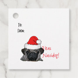 Etiquetas Para Recuerdos Navidades Pintura de porra de pug negro realista