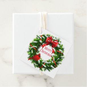 Etiquetas Para Recuerdos Navidades Regalo Etiqueta-Wreath