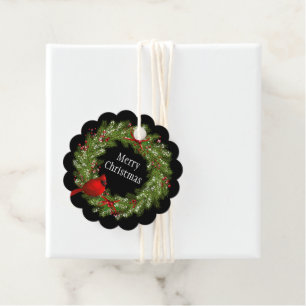 Etiquetas Para Recuerdos Navidades Regalo Etiqueta-Wreath