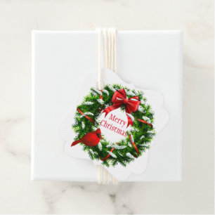 Etiquetas Para Recuerdos Navidades Regalo Etiqueta-Wreath