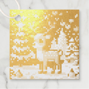 Etiquetas Para Recuerdos Navidades Reindeer Winter Wonderland Pixel Art
