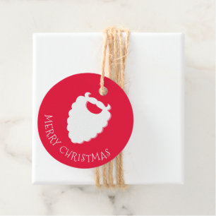 Etiquetas Para Recuerdos Navidades rojos de barba de Santa Cute