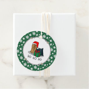 Etiquetas Para Recuerdos Navidades Santa Hat Yorkshire Terrier Yorkie Cute