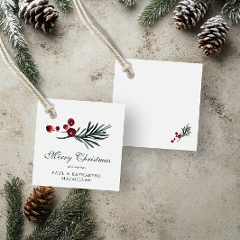 Etiquetas Para Recuerdos Navidades simples y elegantes acuarela Botánica