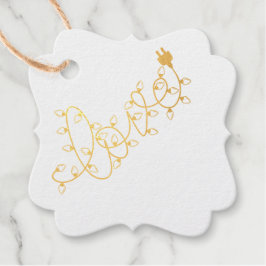 Etiquetas Para Recuerdos Navidades String Luces LOVE Relieve metalizado Fav