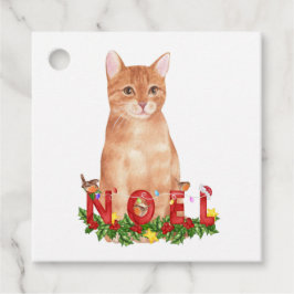 Etiquetas Para Recuerdos Navidades Tabby Cat Watercolor