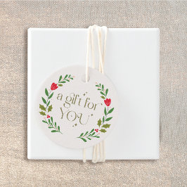 Etiquetas Para Recuerdos Navidades tradicionales con regalo de corona