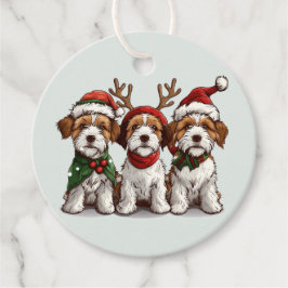 Etiquetas Para Recuerdos Navidades Welsh Wire Fox Terrier Dogs