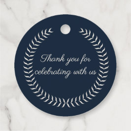 Etiquetas Para Recuerdos Navy Blue and Ivory Elegant Monogram Wedding Favor