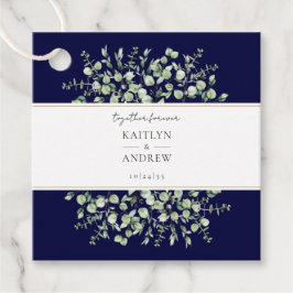 Etiquetas Para Recuerdos Navy Blue Eucalyptus Together Forever Boda