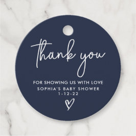 Etiquetas Para Recuerdos Navy Blue Minimalista moderno Boho Baby Shower