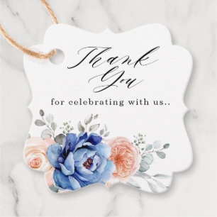 Etiquetas Para Recuerdos Navy Blue Slate Dusty Rubor Gracias Boda