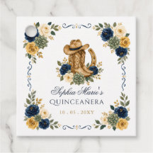 Navy Gold Western Caballo Floral Charra Quinceañer