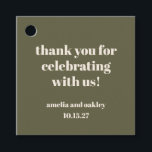 Etiquetas Para Recuerdos Negrita Boda Retro Olive Fall Custom Gracias<br><div class="desc">Negrita Oleícola Minimalista Retro Simple Boda Personalizada Gracias Etiquetas Favor</div>