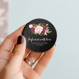 Etiquetas Para Recuerdos Negro tropical clásico infusado con Boda de amor