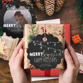 Etiquetas Para Recuerdos Negros Blancos Felices Fiestas Casados y Felices F