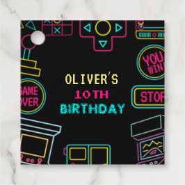 Etiquetas Para Recuerdos Neon Any año videojuegos cumpleaños