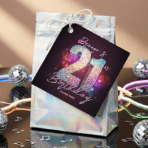 Neon Disco Ball Music Notes 21st Birthday Party