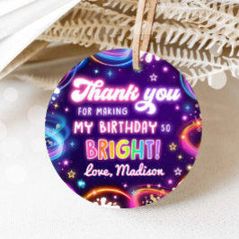 Etiquetas Para Recuerdos Neon Glow en la fiesta de cumpleaños del Chica de 