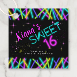 Etiquetas Para Recuerdos Neon Glow Stick Sweet 16 Name ID760