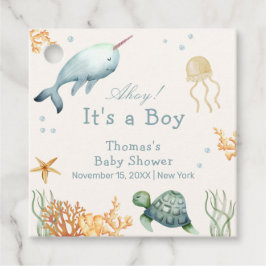 Etiquetas Para Recuerdos Neutral Ahoy Bajo El Baby Shower De Sea Whale Boy