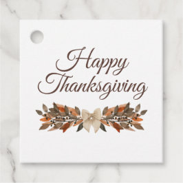Etiquetas Para Recuerdos Neutral “Happy Thanksgiving” Favor Tags