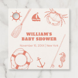 Etiquetas Para Recuerdos Neutral Modern Nautical Fishing Boy Baby Shower