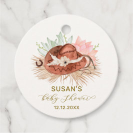 Etiquetas Para Recuerdos Neutral moderno Boho Cactus Cowboy Gorra Baby Show