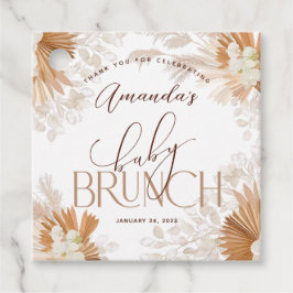 Etiquetas Para Recuerdos Neutral Pampas Baby Brunch Gracias
