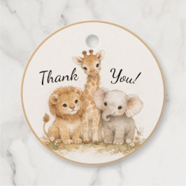 Etiquetas Para Recuerdos Neutral Safari Cute Animals Lion Giraffe Elephant