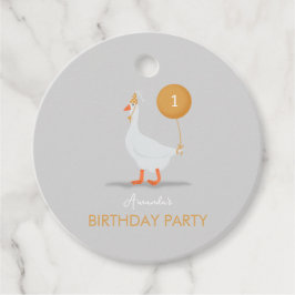 Etiquetas Para Recuerdos Neutral Silly Goose Primer Fiesta de cumpleaños