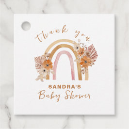 Etiquetas Para Recuerdos Neutral Terracotta Boho Rainbow Floral Baby Shower