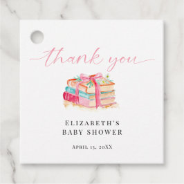 Etiquetas Para Recuerdos New Chapter Baby Shower Watercolor Pink Thank you