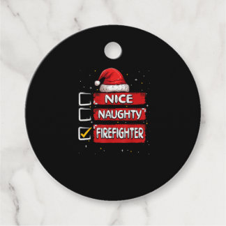 Etiquetas Para Recuerdos Nice Naughty Firefighter Christmas List