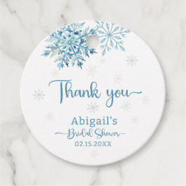 ETIQUETAS PARA RECUERDOS NIEVE AZUL EN DUCHA NUPCIAL DE AMOR