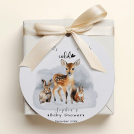Etiquetas Para Recuerdos Nieve fría fuera del invierno de los animales de W