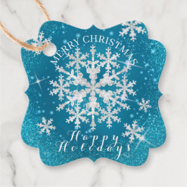 Etiquetas Para Recuerdos Nieve sobre Aqua White
