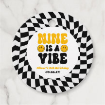 Nine Is A Vibe Retro Ninth 9th Birthday Party