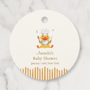 Etiquetas Para Recuerdos Niño Kawaii Pequeño Patito Chef Baby Shower 