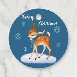 Etiquetas Para Recuerdos Niños adorables Navidades de ciervos azules y pers