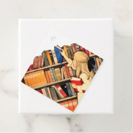 Etiquetas Para Recuerdos Niños Antiguos Leyendo Libros de Biblioteca