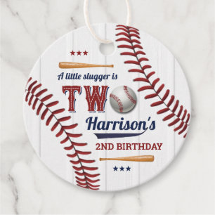 Etiquetas Para Recuerdos Niños Béisbol Segundo Cumpleaños