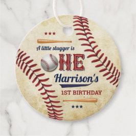 Etiquetas Para Recuerdos Niños de Béisbol Vintage Primer Cumpleaños