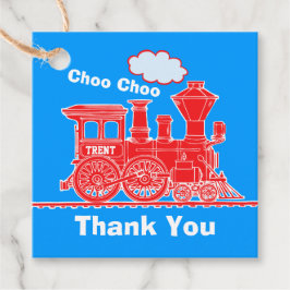 Etiquetas Para Recuerdos Niños nombre edad tren loco rojo cumpleaños azul