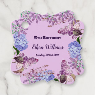 Etiquetas Para Recuerdos Niños Pastel azul suave Lilac Hydrangea Diversión 