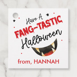 Etiquetas Para Recuerdos Niños Personalizado Halloween Fangtastic Tret